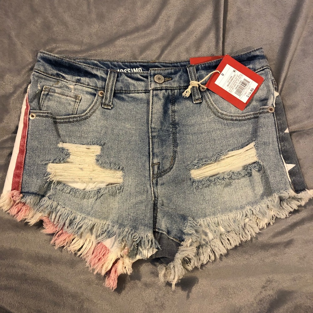 💥NEW Mossimo HighRise Shorts with flag distressed - Picture 2 of 4